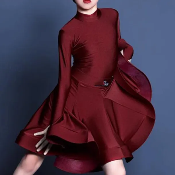 Kids' Dancewear Skirts Pure Color Girls' Performance Daily Wear Long Sleeve High Chinlon