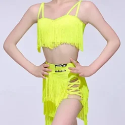 Kids' Dancewear Skirts Tassel Girls' Performance Daily Wear Sleeveless Natural Elastane