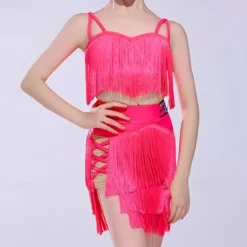 Kids' Dancewear Skirts Tassel Girls' Performance Daily Wear Sleeveless Natural Elastane