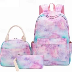 Kid's Girls' Backpack School Bag Bookbag Functional Backpack School Backpack Bookbag School Polyester Adjustable Large Capacity Lightweight Zipper Light Pink Pink Light Purple