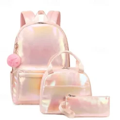 Kid's Girls' Backpack School Bag Bookbag Functional Backpack School Backpack Bookbag School Polyester Adjustable Large Capacity Lightweight Zipper Light Pink Pink Light Purple