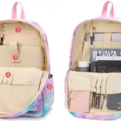 Kid's Girls' Backpack School Bag Bookbag Functional Backpack School Backpack Bookbag School Polyester Adjustable Large Capacity Lightweight Zipper Light Pink Pink Light Purple