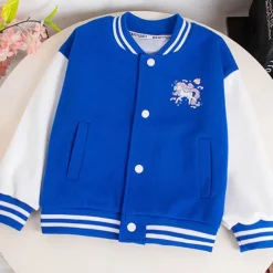 Kids Girls' Baseball Jacket Unicorn Active Button School Coat Outerwear 3-12 Years Fall Black Pink Blue