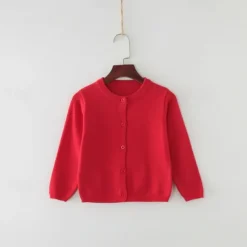 Kids Girls' Cardigan Solid Color School Long Sleeve Active Cotton 7-13 Years Spring Water Blue turmeric Dark powder