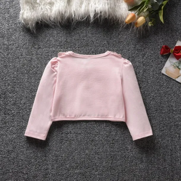 Kids Girls' Cardigan Solid Color School Long Sleeve Button Active Cotton 4 years+ Spring Red plus velvet White plus velvet Black