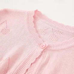 Kids Girls' Cardigan Solid Color School Long Sleeve Daily 4 years+ Fall White Yellow Pink