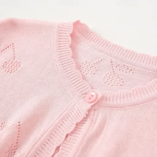 Kids Girls' Cardigan Solid Color School Long Sleeve Daily 4 years+ Fall White Yellow Pink