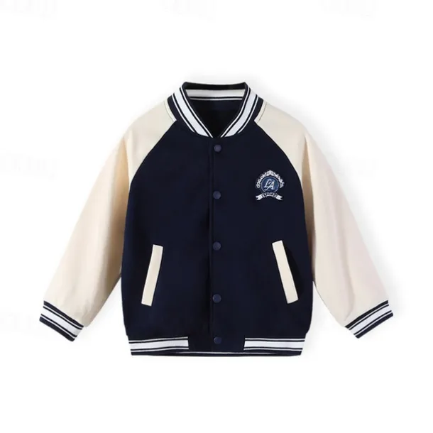 Kids Girls' Coat Color Block Streetwear Patchwork Vacation Cotton Coat Outerwear 4-12 Years Spring Black