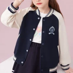 Kids Girls' Coat Color Block Streetwear Patchwork Vacation Cotton Coat Outerwear 4-12 Years Spring Black