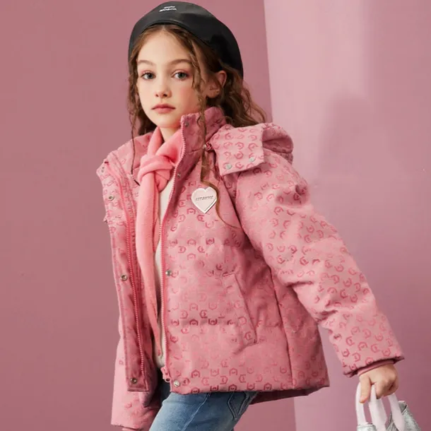 Kids Girls' Coat Graphic Streetwear Patchwork Vacation Coat Outerwear 4-12 Years Fall Pink