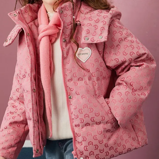 Kids Girls' Coat Graphic Streetwear Patchwork Vacation Coat Outerwear 4-12 Years Fall Pink