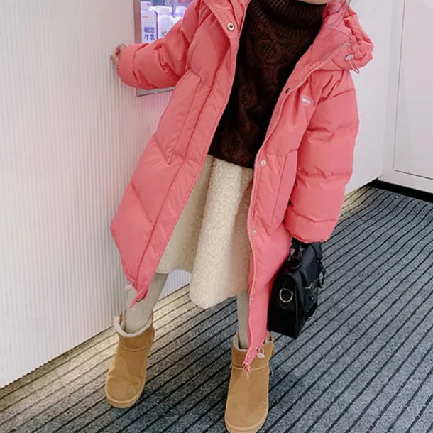 Kids Girls' Coat Plain Streetwear Pocket Vacation Cotton Coat Outerwear 4-12 Years Fall Black Pink