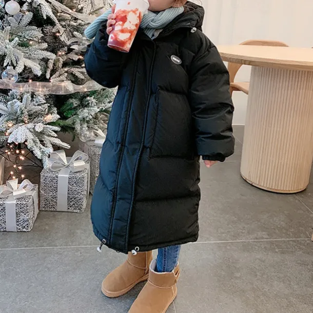 Kids Girls' Coat Plain Streetwear Pocket Vacation Cotton Coat Outerwear 4-12 Years Fall Black Pink