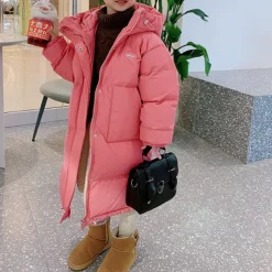 Kids Girls' Coat Plain Streetwear Pocket Vacation Cotton Coat Outerwear 4-12 Years Fall Black Pink