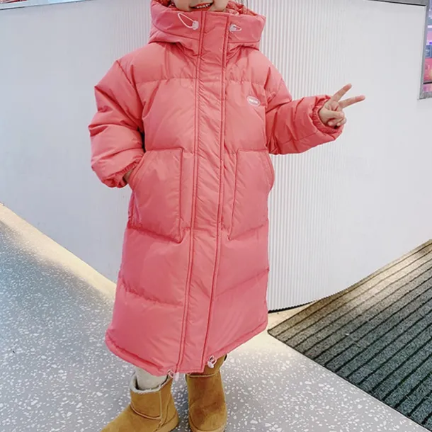Kids Girls' Coat Plain Streetwear Pocket Vacation Cotton Coat Outerwear 4-12 Years Fall Black Pink