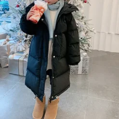 Kids Girls' Coat Plain Streetwear Pocket Vacation Cotton Coat Outerwear 4-12 Years Fall Black Pink