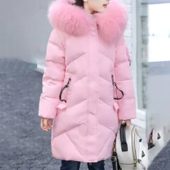 Kids Girls' Down Coat Cartoon Active Outdoor Coat Outerwear 4-13 Years Winter Black Pink
