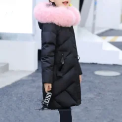 Kids Girls' Down Coat Cartoon Active Outdoor Coat Outerwear 4-13 Years Winter Black Pink
