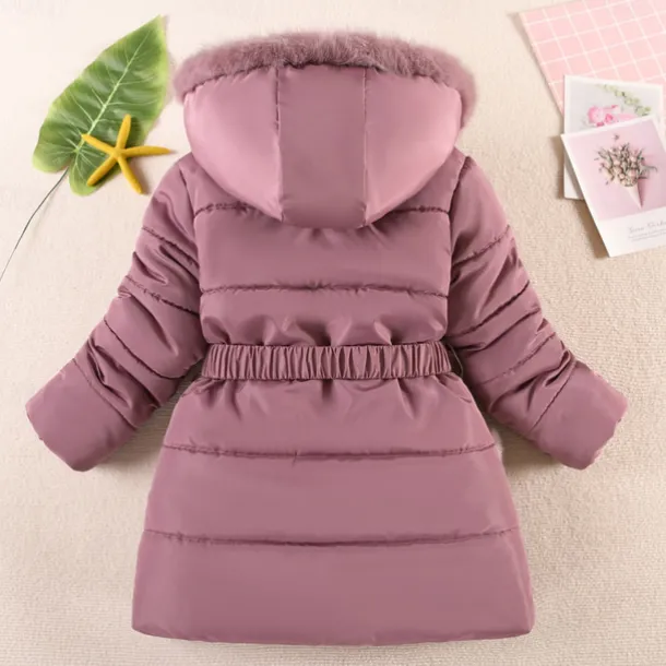 Kids Girls' Down Coat Kids Puffer Jacket Active Pocket School Coat Outerwear 4-12 Years Winter Deep red Black Navy Blue