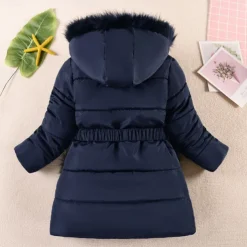 Kids Girls' Down Coat Kids Puffer Jacket Active Pocket School Coat Outerwear 4-12 Years Winter Deep red Black Navy Blue