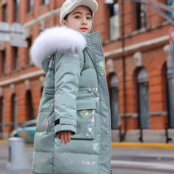 Kids Girls' Down Coat Letter Active Outdoor Cotton Coat Outerwear 4-13 Years Fall Black Yellow Pink