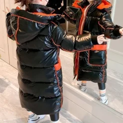 Kids Girls' Down Coat Solid Color Fashion Outdoor Cotton Coat Outerwear 4-13 Years Fall Champagne