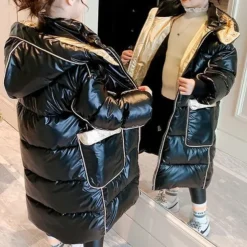 Kids Girls' Down Coat Solid Color Fashion Outdoor Cotton Coat Outerwear 4-13 Years Fall Champagne