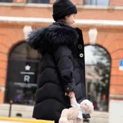 Kids Girls' Down Coat Solid Color Fashion Zipper School Coat Outerwear 4-12 Years Fall Black Pink Purple