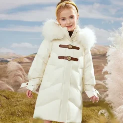 Kids Girls' Down Coat Solid Color Fashion Zipper School Coat Outerwear 4-12 Years Fall Black Pink Purple