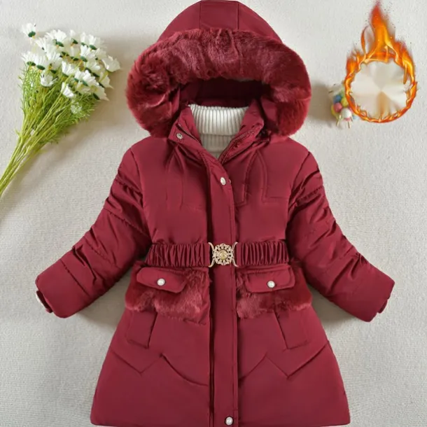 Kids Girls' Down Coat Solid Color Active Zipper School Coat Outerwear 3-10 Years Spring Button pearl black Button Pearl Rouge Color Button Pearl Burgundy