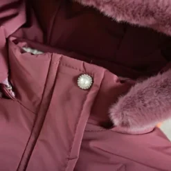 Kids Girls' Down Coat Solid Color Active Zipper School Coat Outerwear 3-10 Years Spring Button pearl black Button Pearl Rouge Color Button Pearl Burgundy