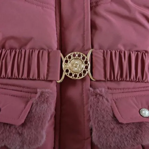 Kids Girls' Down Coat Solid Color Active Zipper School Coat Outerwear 3-10 Years Spring Button pearl black Button Pearl Rouge Color Button Pearl Burgundy