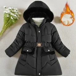 Kids Girls' Down Coat Solid Color Active Zipper School Coat Outerwear 3-10 Years Spring Button pearl black Button Pearl Rouge Color Button Pearl Burgundy