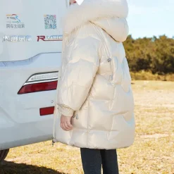 Kids Girls' Down Coat Solid Color Fashion Pocket School Coat Outerwear 4-12 Years Fall Champagne Pink Purple