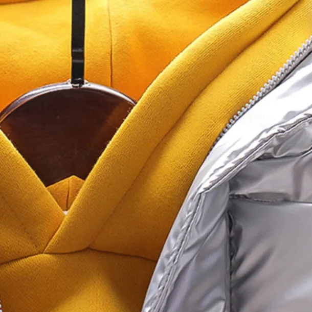 Kids Girls' Down Jacket Vest Coat Puffer Jacket Long Sleeve Black Silver Champagne Kids Puffer Jacket Solid Color Fall Winter Fashion School 7-13 Years