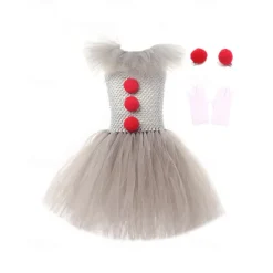 Kids Girls' Dress Cosplay Dress Cosplay Custome Solid Color Sleeveless Performance Party Halloween Party Mesh Princess Cosplay Costume Halloween Custome Polyester Knee-length A Line Dress Tulle Dress