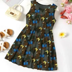 Kids Girls' Dress Flower Sleeveless Performance Cute Sweet Cotton Above Knee A Line Dress Floral Dress Summer Dress Summer Spring 3-12 Years Multicolor White Yellow