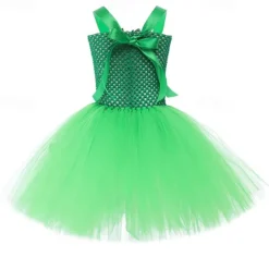 Kids Girls' Dress Party Dress Leaf Witch costume kids halloween custome Sleeveless Performance Special Occasion Mesh Elegant Fashion Beautiful Polyester Knee-length Party Dress Swing Dress Tulle Dress