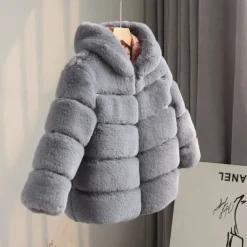 Kids Girls' Faux Fur Coat Solid Color Cute School Coat Outerwear 4 years+ Fall White Champagne Pink