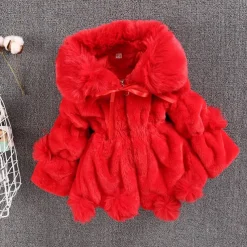 Kids Girls' Faux Fur Coat Solid Color Cute School Coat Outerwear 4 years+ Fall Black White Pink