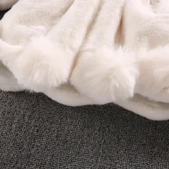 Kids Girls' Faux Fur Coat Solid Color Cute School Coat Outerwear 4 years+ Fall Black White Pink