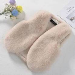 Kids Girls' Faux Fur Coat Solid Color Cute Patchwork School Coat Outerwear 4 years+ Fall Black Pink Red