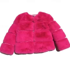 Kids Girls' Faux Fur Coat Solid Color Cute School Coat Outerwear 4 years+ Fall White Pink Red