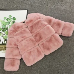 Kids Girls' Faux Fur Coat Solid Color Cute School Coat Outerwear 4 years+ Fall White Pink Red