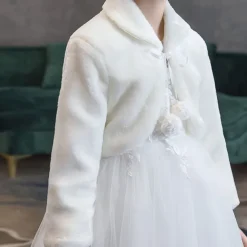 Kids Girls' Fleece Jacket Solid Color Fashion Performance Coat Outerwear 3-8 Years Fall White