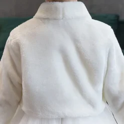 Kids Girls' Fleece Jacket Solid Color Fashion Performance Coat Outerwear 3-8 Years Fall White