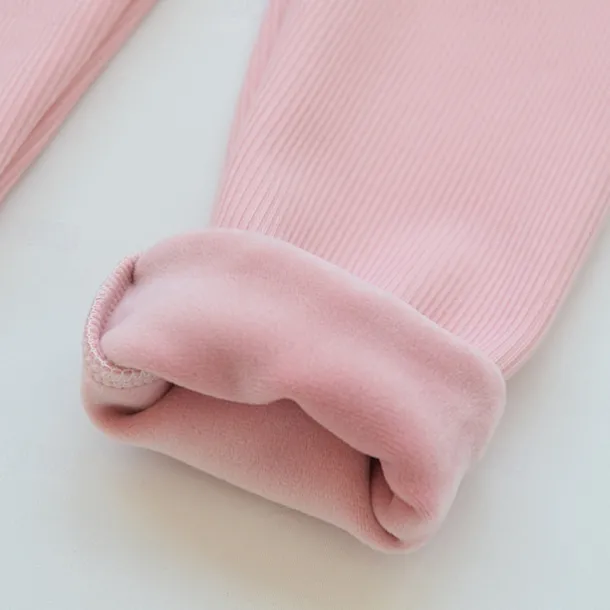 Kids Girls' Fleece Lined Leggings Cartoon Active Ruched School Cotton 3-7 Years Fall Black Pink Purple
