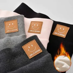 Kids Girls' Fleece Lined Leggings Black Pink Light Gray Solid Color Winter Fall Active Outdoor 7-13 Years