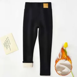 Kids Girls' Fleece Lined Leggings Black Pink Light Gray Solid Color Winter Fall Active Outdoor 7-13 Years