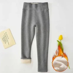 Kids Girls' Fleece Lined Leggings Black Pink Light Gray Solid Color Winter Fall Active Outdoor 7-13 Years